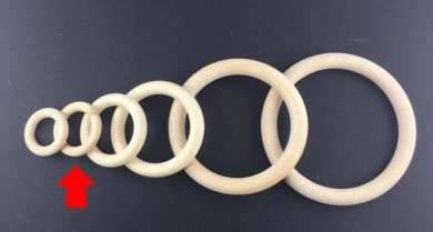 557203 Holzring roh 40mm/8mm Ringstärke 50 Stk. 