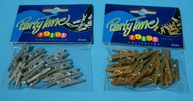 557971 Holzklammern silber   25mm  20St 