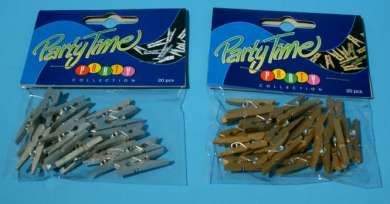 557972 Holzklammern gold     25mm  20St 