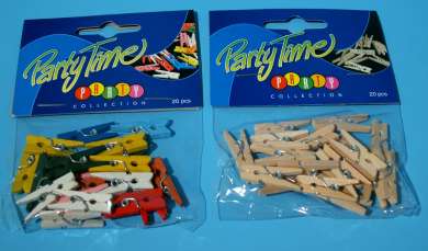 557973 Holzklammern farbig   25mm  20St 