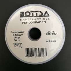 566139 Perlonfaden 0,30mm/50m schwarz 