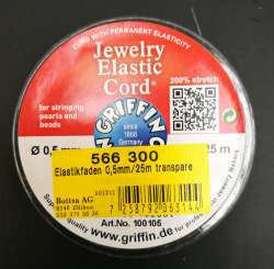 566300 Elastikfaden 0,5mm/25m transparent 