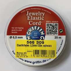 566309 Elastikfaden 0,5mm/25m schwarz 