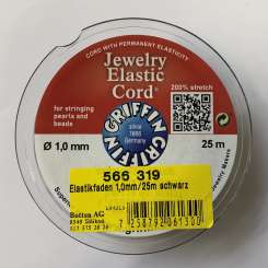 566319 Elastikfaden 1,0mm/25m schwarz 