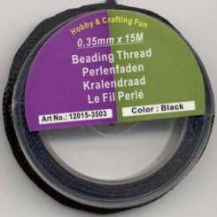 566322 Perlenfaden schwarz   0,35mmx15m 