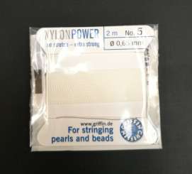 566351 Perlenaufreihseide Nr.5 weiss 2m 