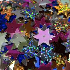 568609 Stern-Pailletten 15mm multicolor 