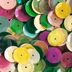 568800 Schüsselpailletten 10mm perlmutt mix 