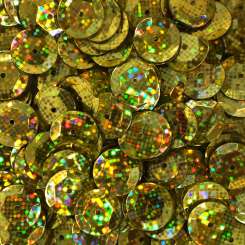 568892 Schüsselpailletten 10mm Glitter gold 