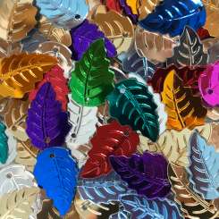 569009 Blatt-Pailletten klein multi-color 