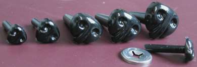 575912 Nasen schwarz mit Stift 12mm 10 Stk. 