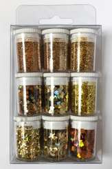 579242 Glitter Set gold             9St 
