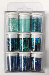 579245 Glitter Set blau             9St 
