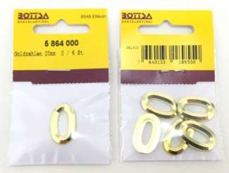 5864000 Goldzahlen 20mm  0 / 6 St. 