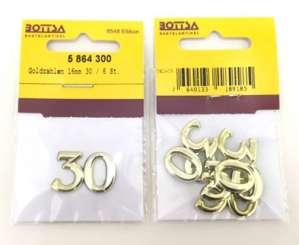5864300 Goldzahlen 16mm 30 / 6 St. 