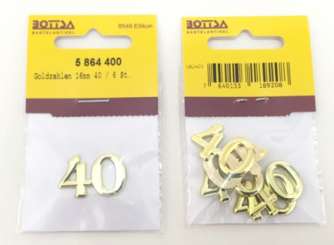 5864400 Goldzahlen 16mm 40 / 6 St. 