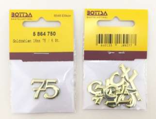 5864750 Goldzahlen 16mm 75 / 6 St. 