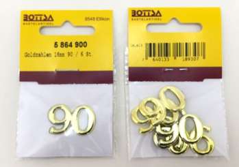 5864900 Goldzahlen 16mm 90 / 6 St. 