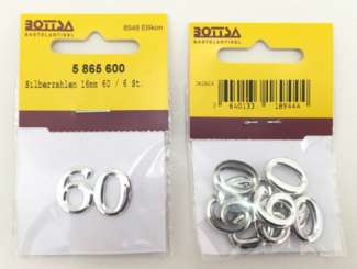 5865600 Silberzahlen 16mm 60 / 6 St. 