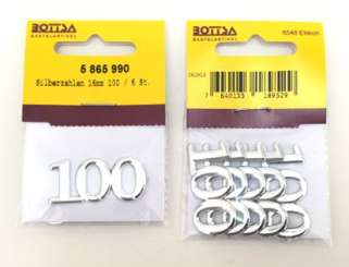 5865990 Silberzahlen 16mm 100 / 6 St. 