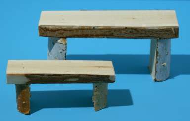 588015 Tisch/Bank Holz 9x3cm / H4cm 