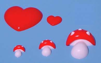 588160 Herz 2,5cm rot            50 St. 