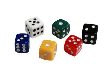 588289 Würfel bunt 6Stk Kantenlänge 5mm 