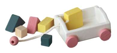 588616 Wägeli m. 6 Bauklötzen 30x24mm 