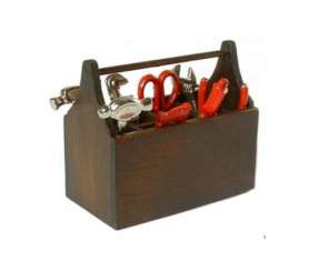 588793 Werkzeugkiste mit Werkzeug 4.5cm braun 