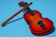 588966 Geige/Bassgeige Holz 12cm +Bogen 