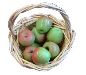 588980 Apfel 1cm 6St. rot/grün 