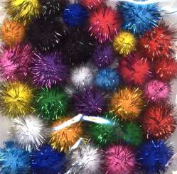 590151 PomPomSet glitterfarbig1.5-2cm33St 