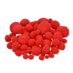 590153 Pompons 7/10/15/20/25mm 75St rot 