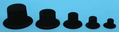 592126 Hüte Zylinder 26mm schwarz 20 Stk. 