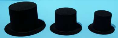 592167 Hüte Zylinder 90mm schwarz 5 Stk. 