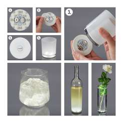 599401 LED Leuchtsticker weiss inkl. Batterie 6cm, 4LED 