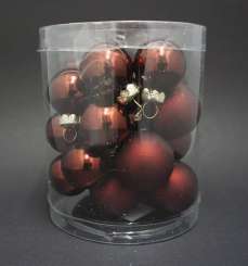 599700 Christbaumkugeln GLAS 2.5-3cm 20St. dunkelrot 