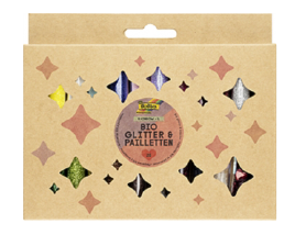 600017 Bio Glitter Pailletten Set Rainbow 20 Dosen Dekomaterial 