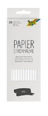 600028 Papierstrohhalme WHITE, 25 Stück weiss 