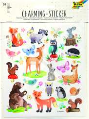 600077 Charming Sticker WOODLAND, 15x17cm 2 Blatt, 56 Sticker 