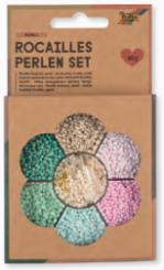 600138 Rocailles Perlenset pastell 8 Farben sortiert 