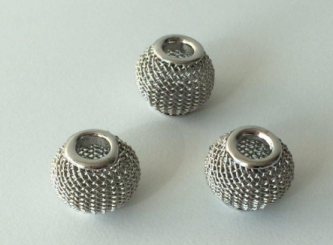 600209 Grosslochperle 3er-Set 14mm platin 