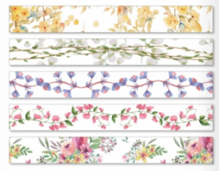 600306 Washi Tape Set Blumen Papier  5 Rollen 