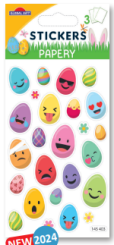 600344 Sticker lustige Gesichter 3 Bogen assortiert 