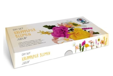600586 DIY Set Krepppapier Blumen gelb 