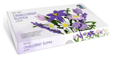 600589 DIY Set Chenilledraht Blumen lila 
