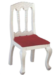 600654 Deko Stuhl weiss mit Polster rot 8cm 