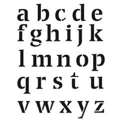 9320726 Stencil Buchstaben klein A5 26tlg 