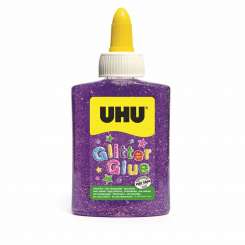 963130 UHU Glitter Glue lila Flasche 90g 