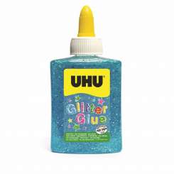 963132 UHU Glitter Glue blau Flasche 90g 